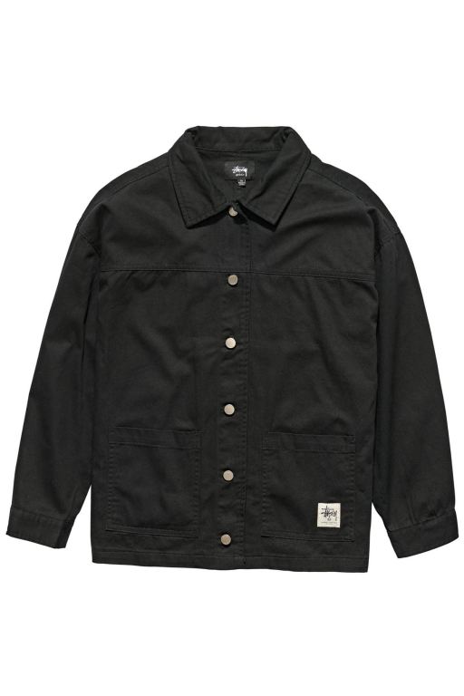 Stussy Womens Lawrence Workwear Jackets Black - UGZRY7824